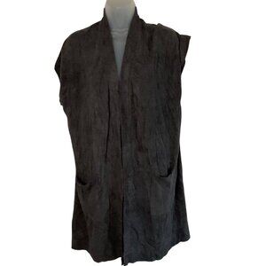 Barefoot Dreams CozyChic Ultra Lite Knit Vest With Pockets  Size L cardigan open